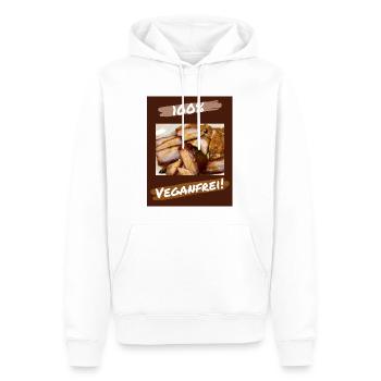 100% vegan-free - Cadeau - Sweat à capuche Premium bio Homme - blanc - Devant - Nico (187cm)