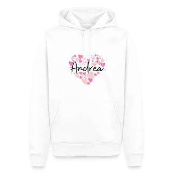 Ich liebe Andrea - Herzen für Andrea - Männer Premium Bio Hoodie - Weiß - Vorne - Nico (187cm)