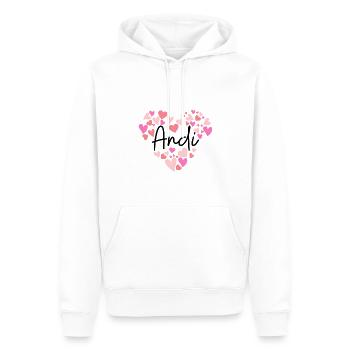 Ich liebe Andi - Herzen für Andi - Männer Premium Bio Hoodie - Weiß - Vorne - Nico (187cm)