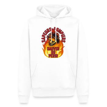 Sapeurs-pompiers sauver ou périr - Sweat à capuche Premium bio Homme - blanc - Devant - Nico (187cm)