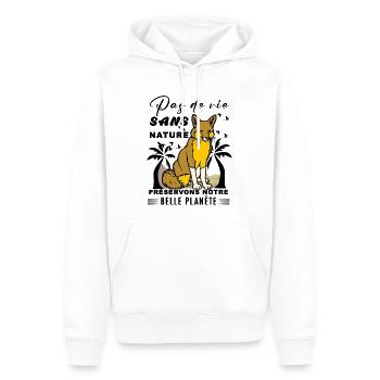 Pas de vie sans nature préservons notre belle... - Sweat à capuche Premium bio Homme - blanc - Devant - Nico (187cm)