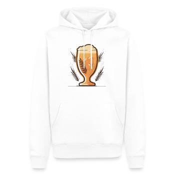 Cool beer glass for beer lovers - Men’s Premium Organic Hoodie - white - Front - Nico (187cm)