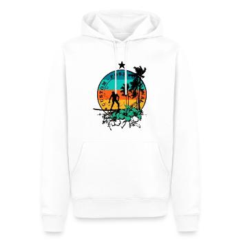 Retro-Surfen - Männer Premium Bio Hoodie - Weiß - Vorne - Nico (187cm)