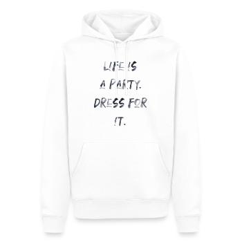 life is a party feiern Spaß lustiger Spruch - Männer Premium Bio Hoodie - Weiß - Vorne - Nico (187cm)