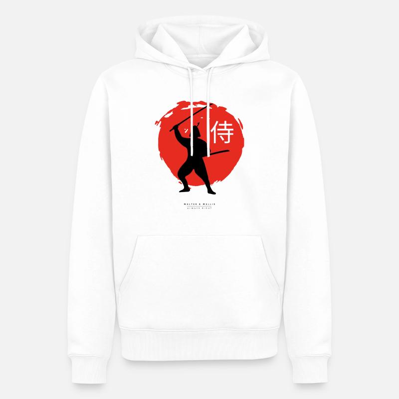Walter & Wallis - Samurai 4 - Männer Premium Bio Hoodie - Weiß