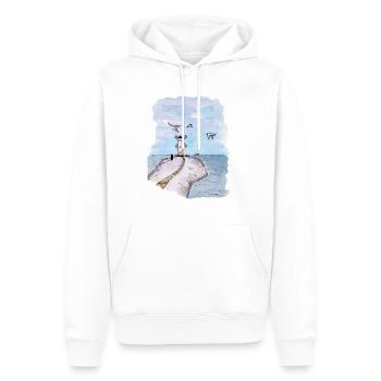 Swinemünde Leuchtturm Windmühle - Männer Premium Bio Hoodie - Weiß - Vorne - Nico (187cm)