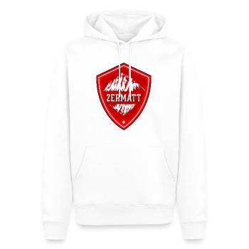 Zermatt Suisse Flag Montagnes - Sweat à capuche Premium bio Homme - blanc - Devant - Nico (187cm)
