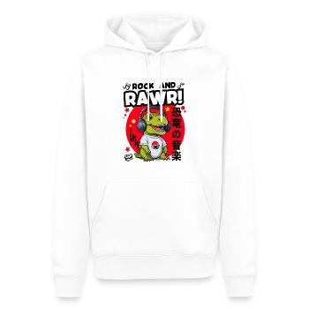 Conception de musique de dinosaure japonais - Sweat à capuche Premium bio Homme - blanc - Devant - Nico (187cm)