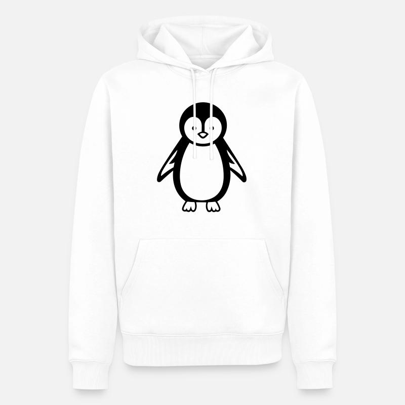 Pingouin - Sweat à capuche Premium bio Homme - blanc