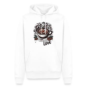 Kaffeeliebe - Männer Premium Bio Hoodie - Weiß - Vorne - Nico (187cm)