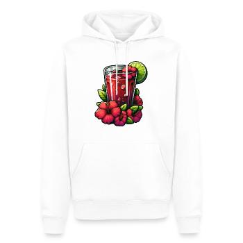 Roter Hibiskus Teetasse - Männer Premium Bio Hoodie - Weiß - Vorne - Nico (187cm)