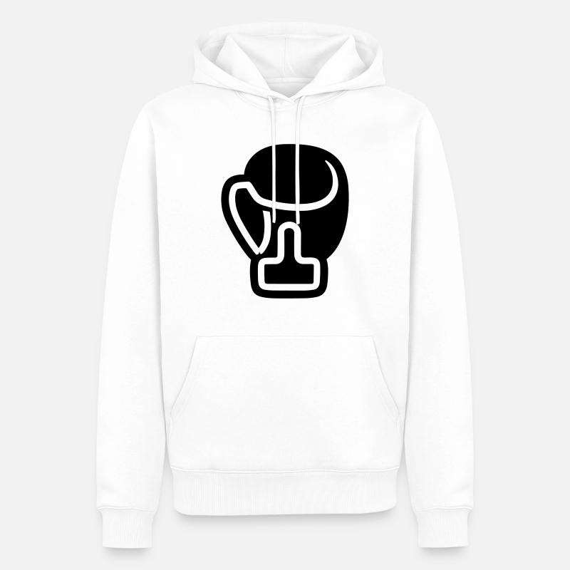 gant de boxe - Sweat à capuche Premium bio Homme - blanc