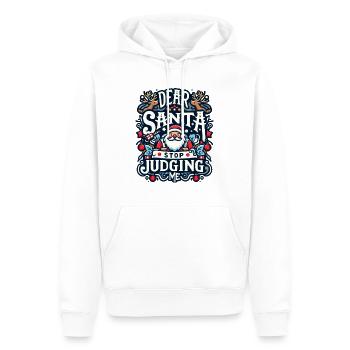 Dear Santa Stop Judging Me - Men’s Premium Organic Hoodie - white - Front - Nico (187cm)