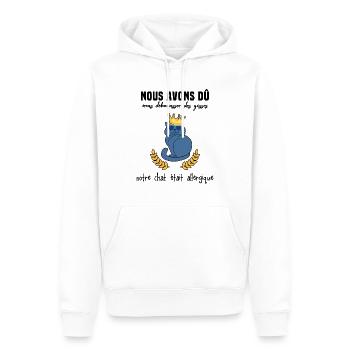 Nous avons dû nous débarasser des gosses - Chat - Sweat à capuche Premium bio Homme - blanc - Devant - Nico (187cm)
