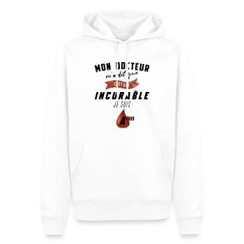Mon docteur m'a dit que c'était incurable - Apéro - Sweat à capuche Premium bio Homme - blanc - Devant - Nico (187cm)