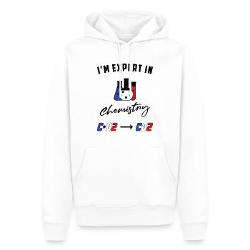 I'm expert in chemistry - Prof - Sweat à capuche Premium bio Homme - blanc - Devant - Nico (187cm)