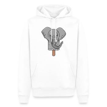 Elephant Head Popsicle - Men’s Premium Organic Hoodie - white - Front - Nico (187cm)