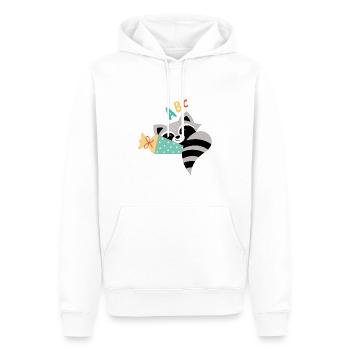 Raccoon with school cone school enrollment - Men’s Premium Organic Hoodie - white - Front - Nico (187cm)