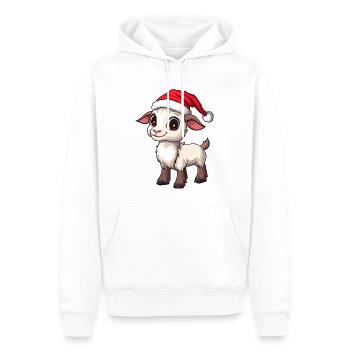 Chèvres Noël / Père Noël Chèvre - Sweat à capuche Premium bio Homme - blanc - Devant - Nico (187cm)
