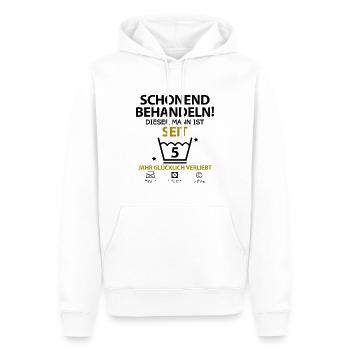 Geschenkideen für Fünf 5 jahre jährige beziehung - Männer Premium Bio Hoodie - Weiß - Vorne - Nico (187cm)