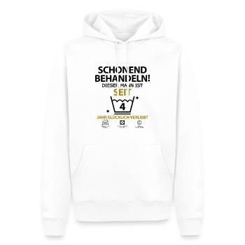 4 Vier jahre jährige Beziehung Mann Freund - Männer Premium Bio Hoodie - Weiß - Vorne - Nico (187cm)