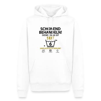6 Sechs jahre jährige Beziehung Mann Freund - Männer Premium Bio Hoodie - Weiß - Vorne - Nico (187cm)