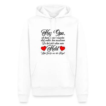 du wirst wieder Opa Überraschung verkünden - Männer Premium Bio Hoodie - Weiß - Vorne - Nico (187cm)