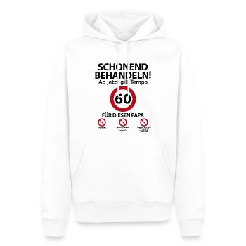 60 Geburtstag Papa Vater Geburtstagsgeschenk - Männer Premium Bio Hoodie - Weiß - Vorne - Nico (187cm)