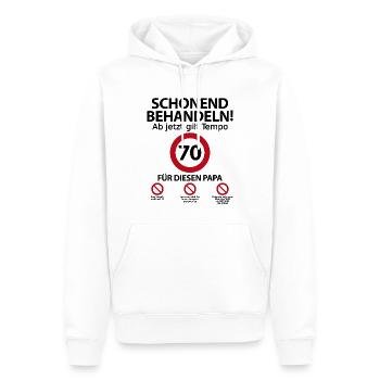 70 Geburtstag Papa Vater Geburtstagsgeschenk - Männer Premium Bio Hoodie - Weiß - Vorne - Nico (187cm)