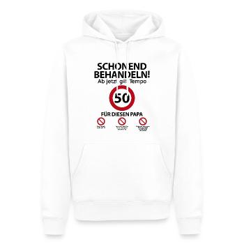 50 Geburtstag Papa Vater Geburtstagsgeschenk - Männer Premium Bio Hoodie - Weiß - Vorne - Nico (187cm)
