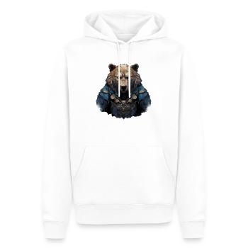 Vikings Bear - Sweat à capuche Premium bio Homme - blanc - Devant - Nico (187cm)