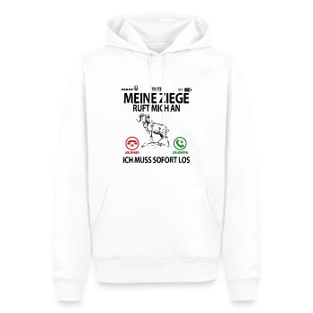 Ziegenfreunde Ziege Lustige witzige Sprüche - Männer Premium Bio Hoodie - Weiß - Vorne - Nico (187cm)