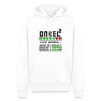 Onkel Hoch 2 zum zweiten mal Zwei Enkelkinder - Männer Premium Bio Hoodie - Weiß - Vorne - Nico (187cm)