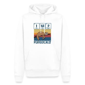 I Nap Periodically Vintage Funny Science Faultier - Männer Premium Bio Hoodie - Weiß - Vorne - Nico (187cm)