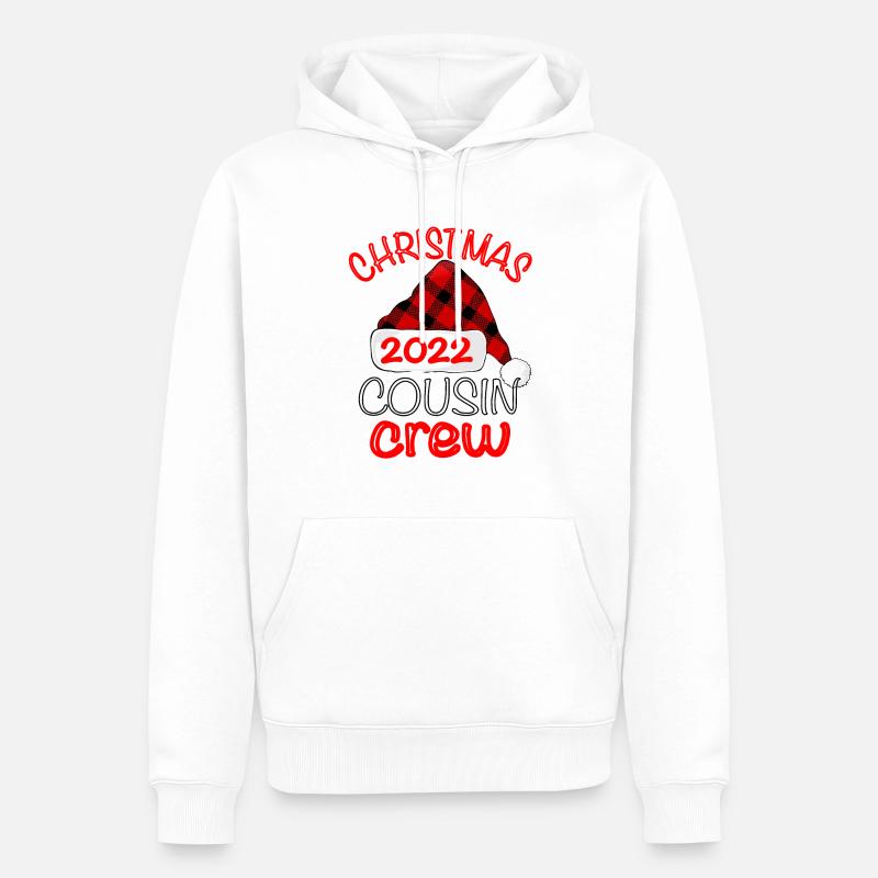 Équipage du cousin de Noël - Sweat à capuche Premium bio Homme - blanc
