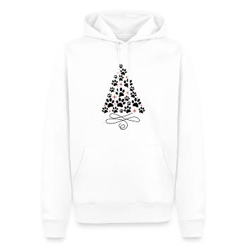 Joyeux Noël chien sapin de Noël - Sweat à capuche Premium bio Homme - blanc - Devant - Nico (187cm)