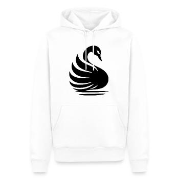 Elegante Schwan-Silhouette: Anmut auf dem Wasser - Männer Premium Bio Hoodie - Weiß - Vorne - Nico (187cm)