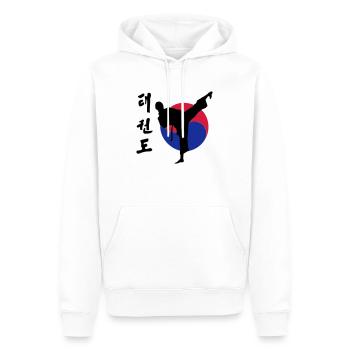 taekwondo - Sweat à capuche Premium bio Homme - blanc - Devant - Nico (187cm)