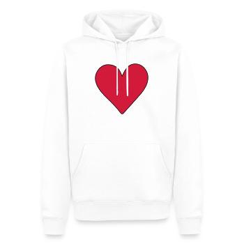 herz rot - Männer Premium Bio Hoodie - Weiß - Vorne - Nico (187cm)
