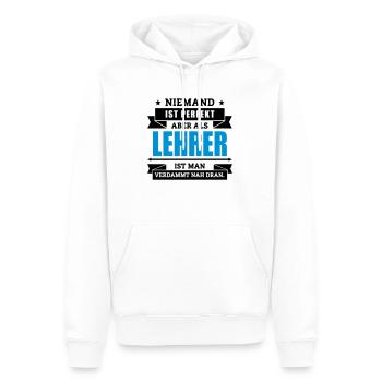 Funshirt Lehrer - Männer Premium Bio Hoodie - Weiß - Vorne - Nico (187cm)