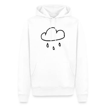 Regen - Männer Premium Bio Hoodie - Weiß - Vorne - Nico (187cm)