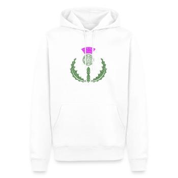 Celtic Knotwork Thistle - Men’s Premium Organic Hoodie - white - Front - Nico (187cm)