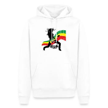 Reggae - Sweat à capuche Premium bio Homme - blanc - Devant - Nico (187cm)
