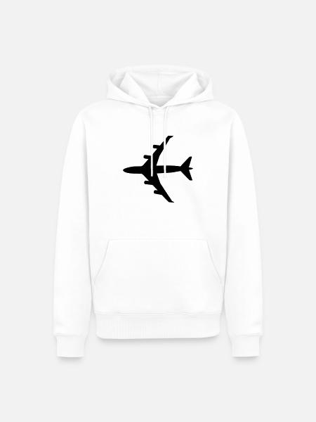 Flugzeug - Männer Premium Bio Hoodie - Weiß