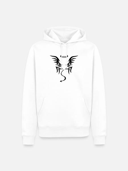 angel devil tattoo - Men’s Premium Organic Hoodie - white