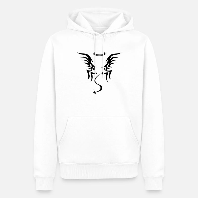 engel teufel tattoo - Männer Premium Bio Hoodie - Weiß