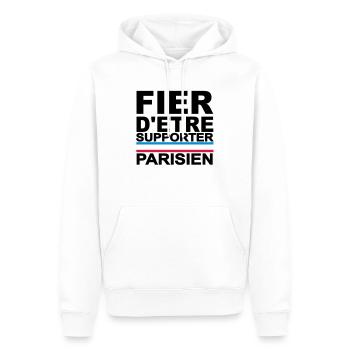 fier parisien noir 01 - Sweat à capuche Premium bio Homme - blanc - Devant - Nico (187cm)
