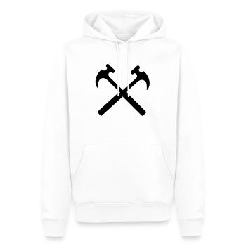 Marteau - Sweat à capuche Premium bio Homme - blanc - Devant - Nico (187cm)