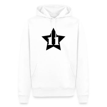 11__star___f1 - Männer Premium Bio Hoodie - Weiß - Vorne - Nico (187cm)