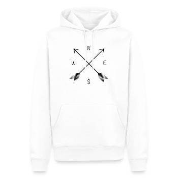 Nord est Sud Ouest - Sweat à capuche Premium bio Homme - blanc - Devant - Nico (187cm)